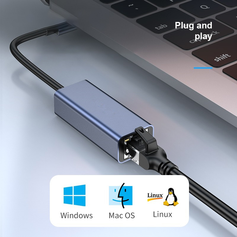 USB C타입 랜포트 1000Mbps 1Gbps 노트북 유선 랜카드 이더넷 어댑터 맥북 - 상세 이미지 4