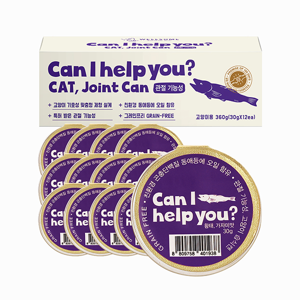 웰썸 Can I help you 관절기능성 습식캔 황태가자미맛 30g 12개입 (반려묘용) - 상품 이미지