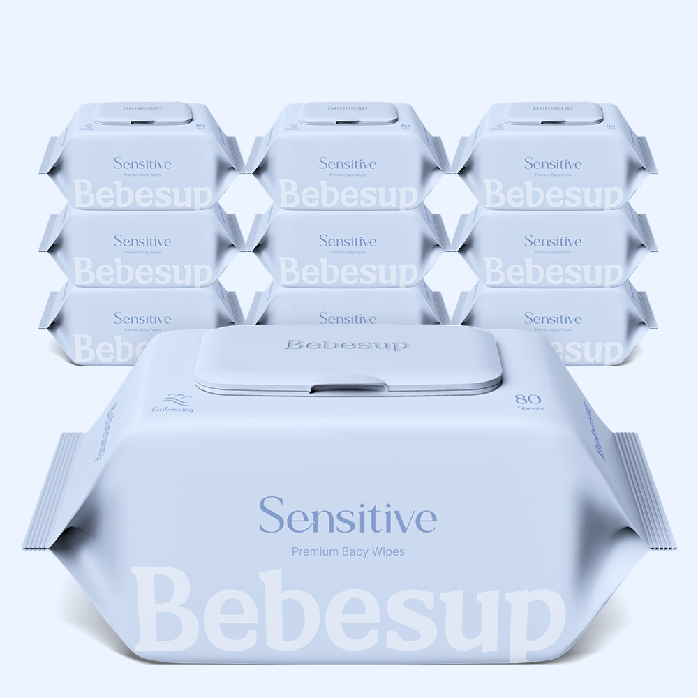 베베숲 아기물티슈 센시티브 캡형 80매, 10개
