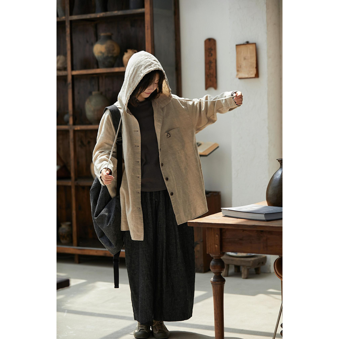 가을린넨자켓 루즈핏 간절기 마자켓 미시옷 엄마옷 - 상세 이미지 2