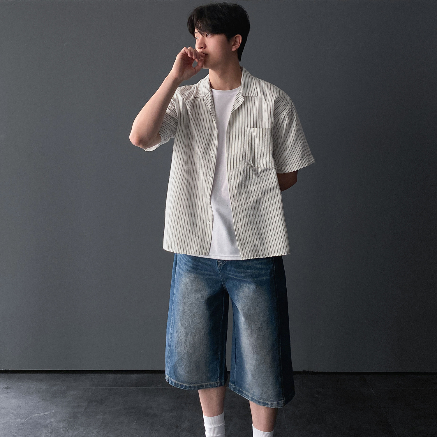 오픈카라셔츠 남자여름셔츠 반팔남방 - 상세 이미지 2