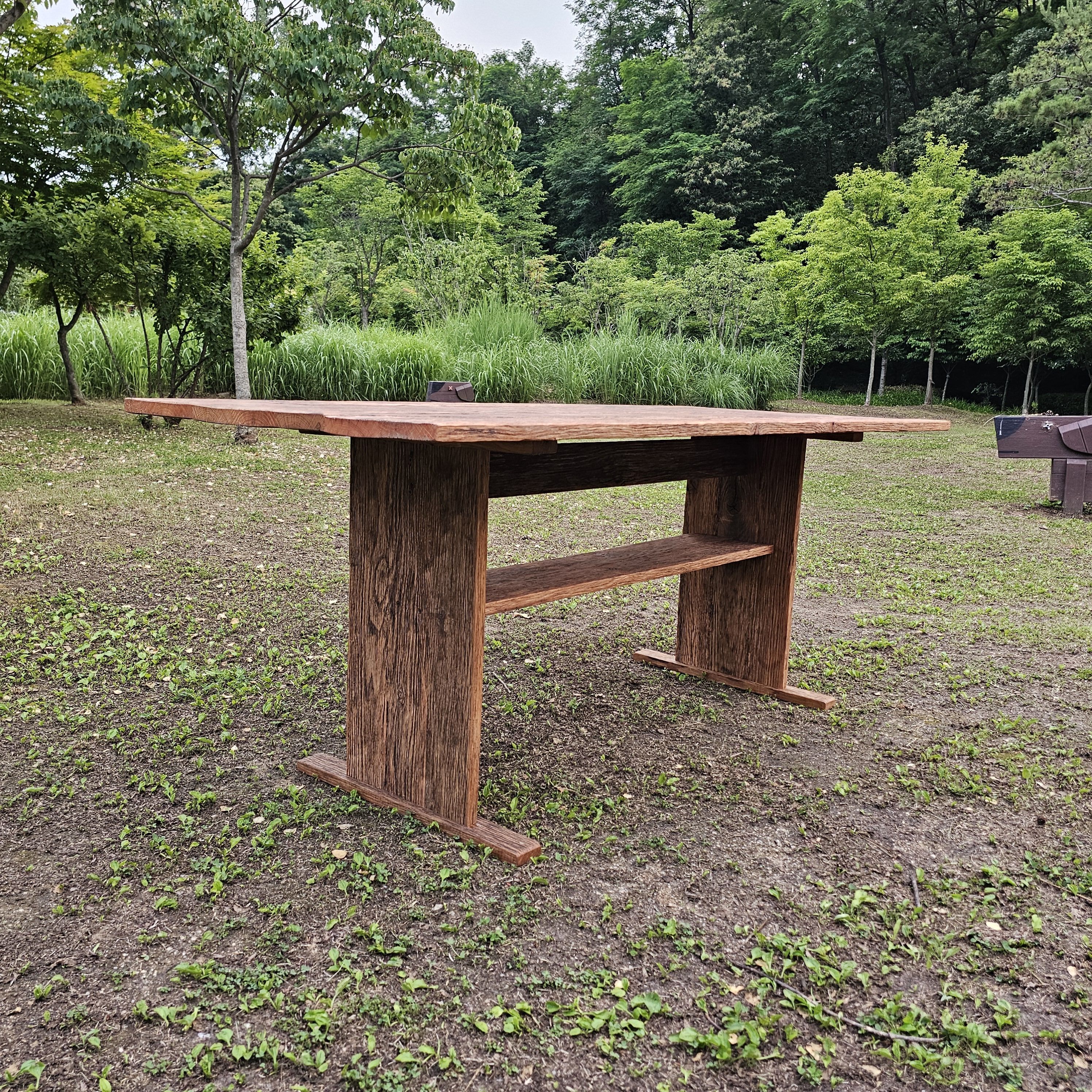 100년 이상 된  올드오크 빈티지 러스틱 엔틱 고재 테이블 식탁 주문제작