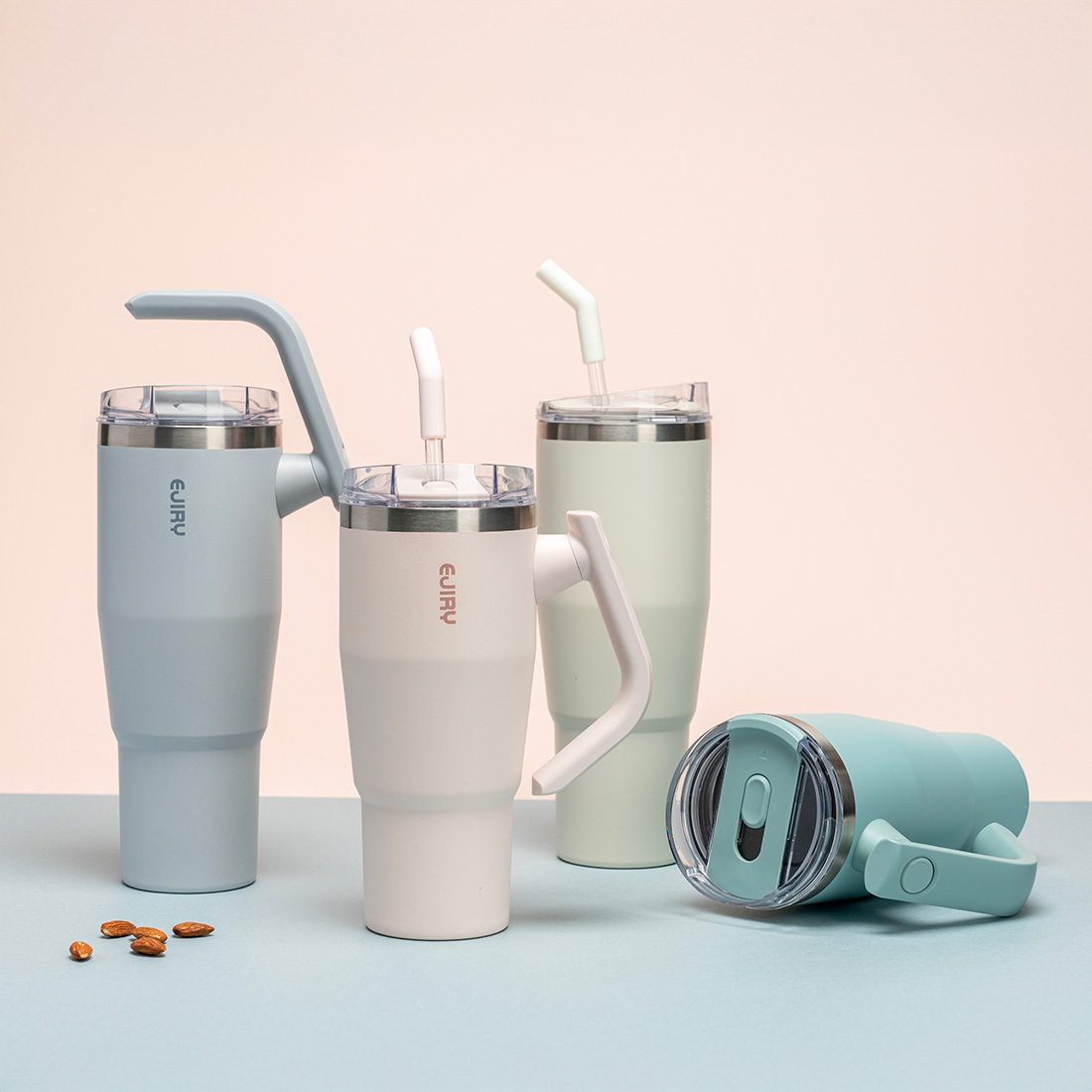 에지리 블레이저 회전손잡이 스텐 보온 보냉 빨대 텀블러 950ml 이미지 8