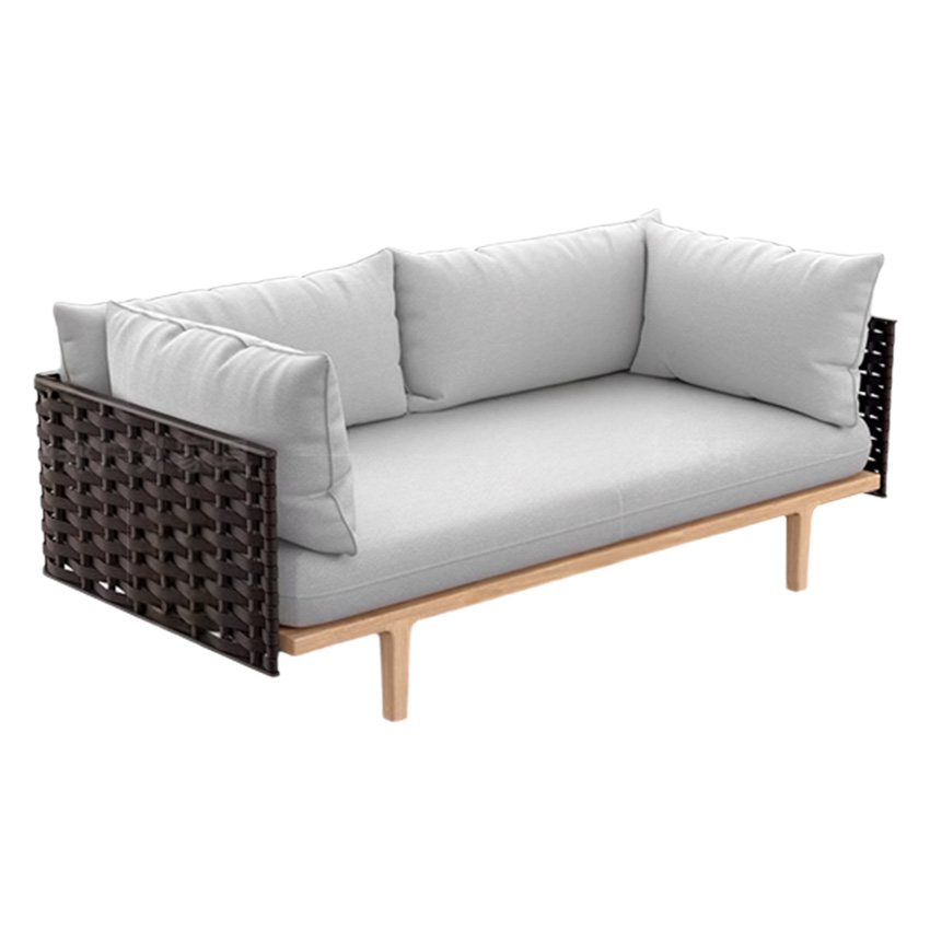 씨라인 라탄 패브릭 야외 원목 소파 Sealine Sofa 2인 - 상세 이미지 2