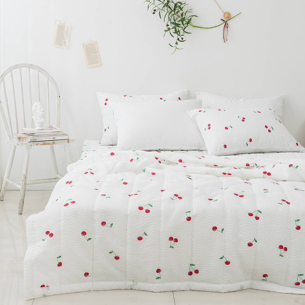 상큼 발랄 간절기 여름 이불 패드 베개 세트 체리 레몬 파인애플