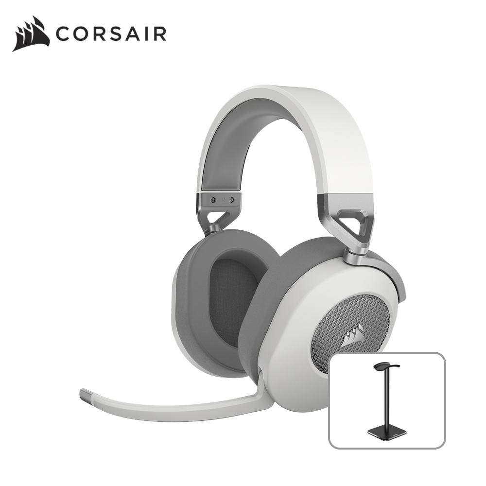 커세어 HS55 WIRELESS 블루투스 게이밍 헤드셋 화이트 헤드셋 거치대 에디션