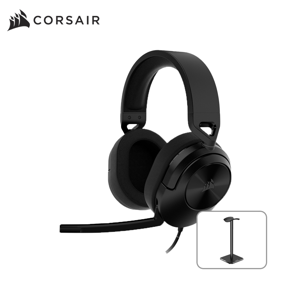 커세어 HS55 STEREO 게이밍 헤드셋 블랙 헤드셋 거치대 에디션
