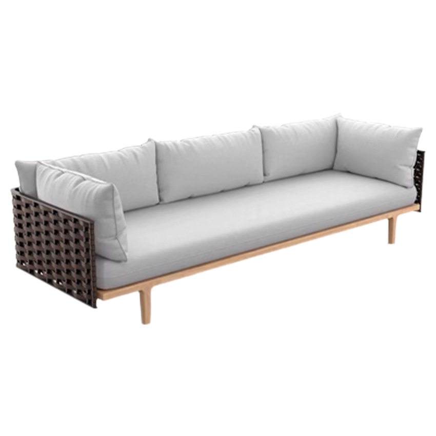 씨라인 라탄 패브릭 야외 원목 소파 Sealine Sofa 2인 - 상세 이미지 3