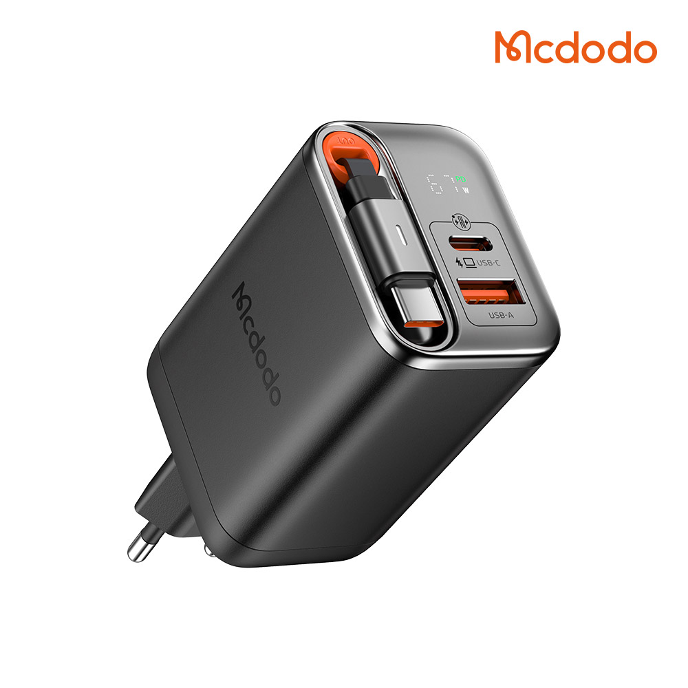 맥도도 GaN 67W C타입 케이블 일체형 초고속 2포트 멀티충전기 CH645