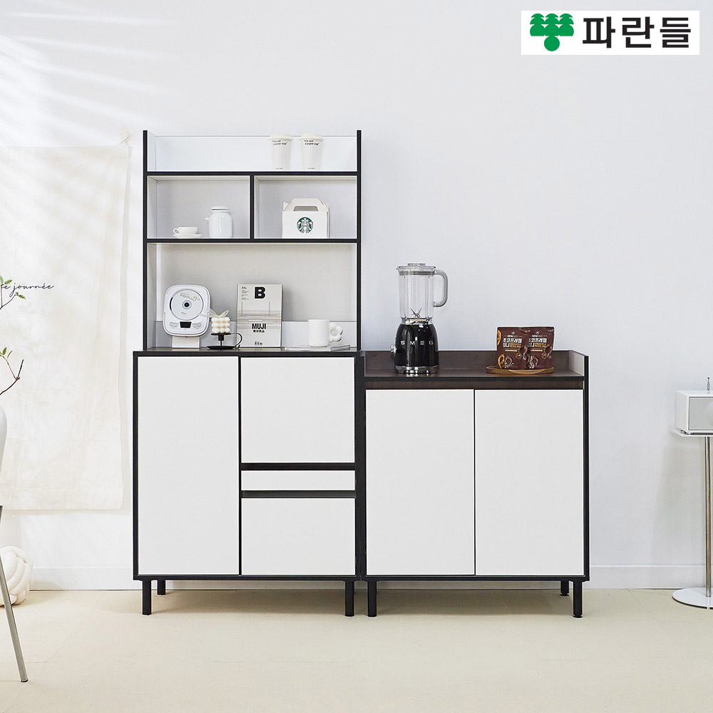 파란들가구 LPM 800 와이드 렌지대 수납장 풀세트 수납장세트 - 메인 이미지