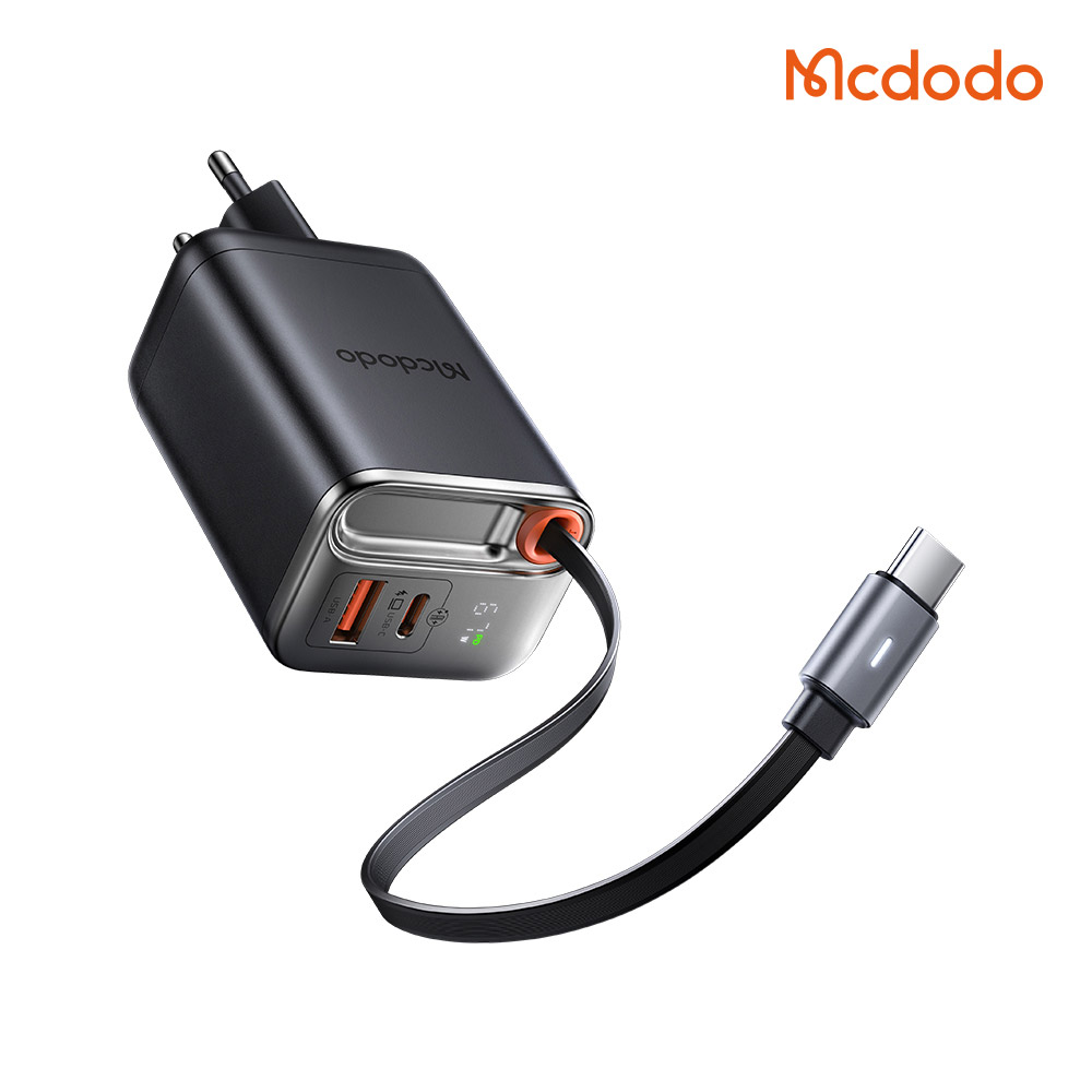 맥도도 GaN 67W C타입 케이블 일체형 초고속 2포트 멀티충전기 CH645