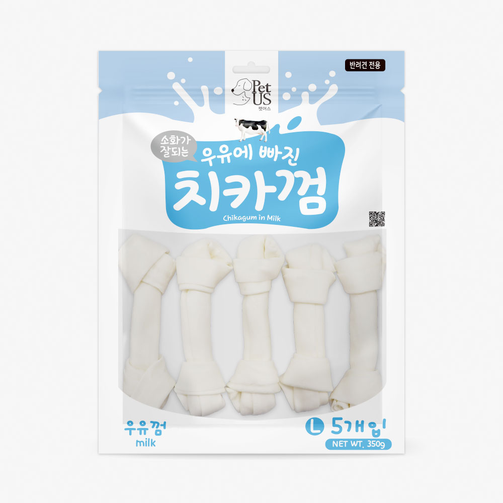 펫어스 치카 강아지양치껌 강아지스틱 오래먹는간식 순수우유껌, L(대형), 5개