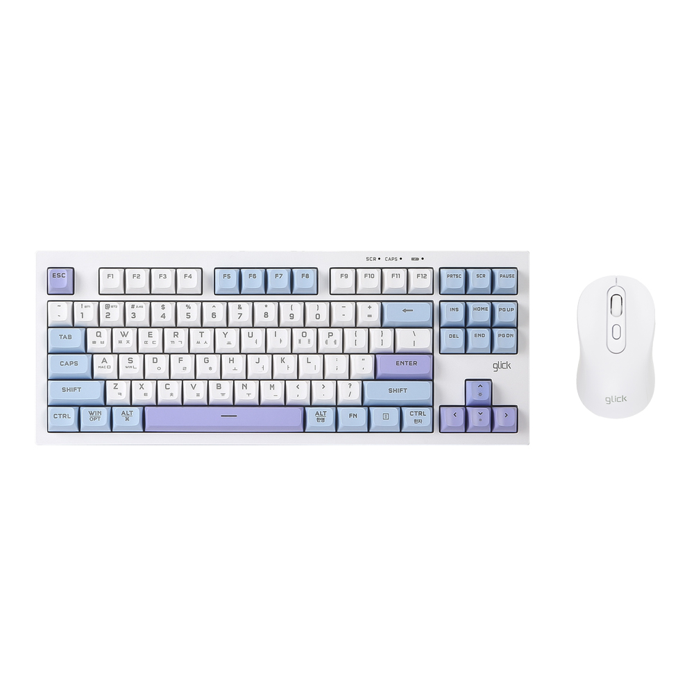 지클릭커 오피스프로 WMK90 사일런스 M 무소음 무선 블루투스 키보드 마우스 세트 87 Sky City RC1