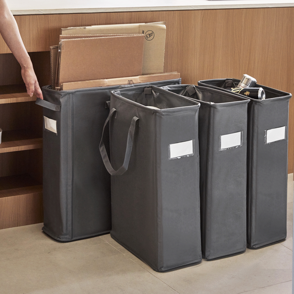재활용 분리수거함 캐리백 슬림형+와이드형 풀세트 4P / 택배박스 가정용 휴지통