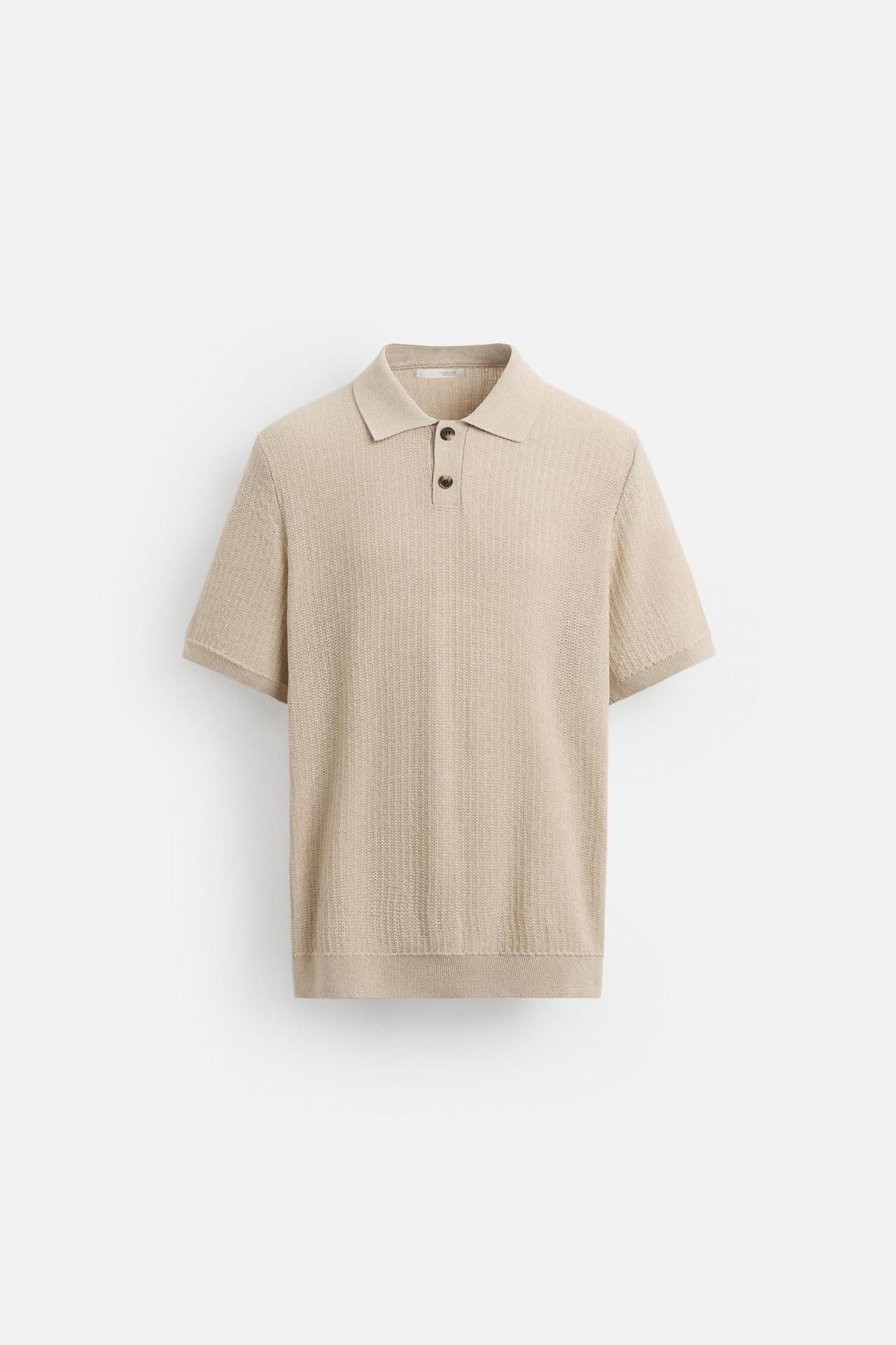 자라 텍스처 니트 폴로 셔츠 3166/305 STONE