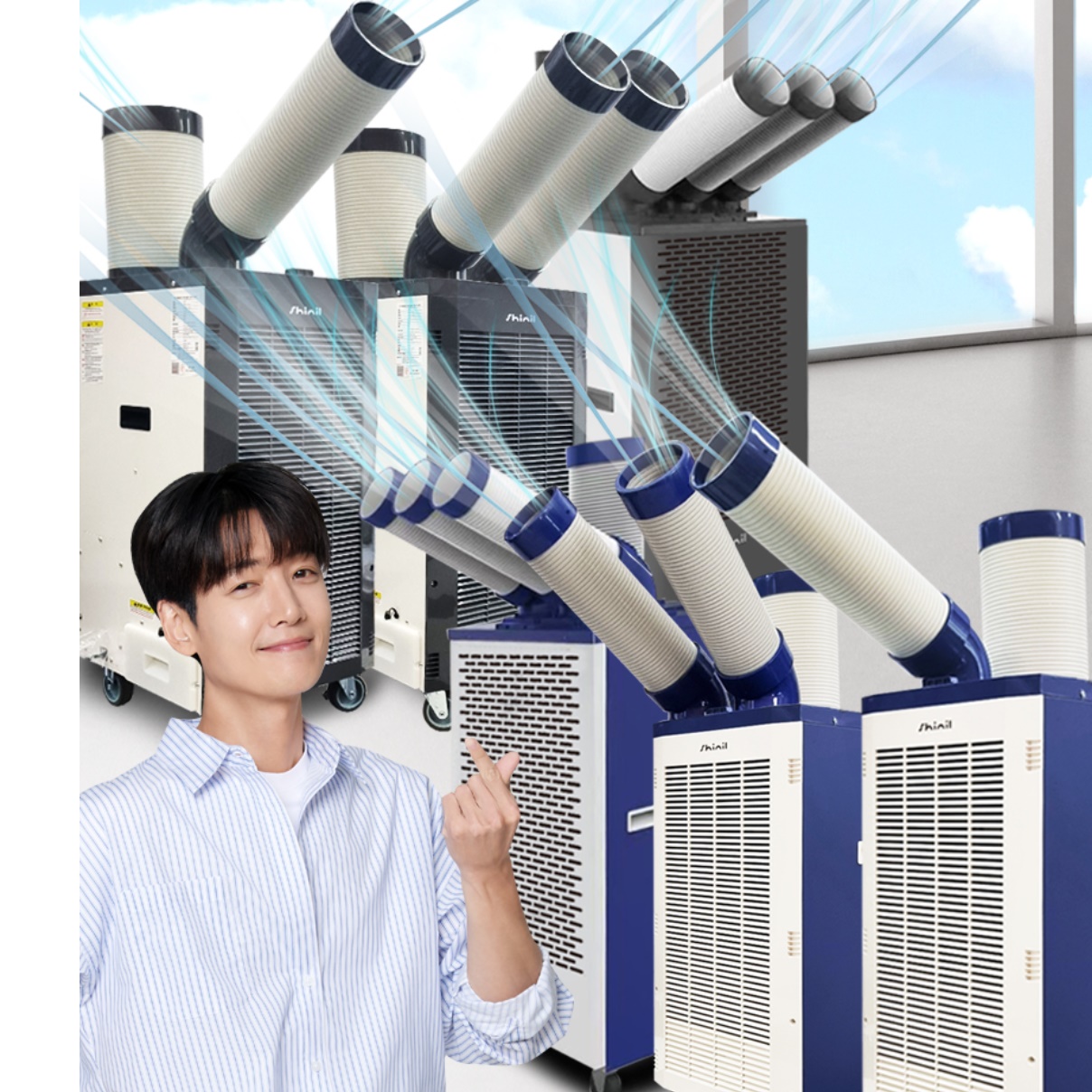 신일 대용량 냉풍기 산업용 냉각기 공장 냉풍기 공장용 냉풍기 3구 - 상세 이미지 4
