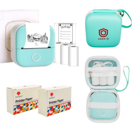 [Generic][해외]타투 미니 프린터 일회용 스티커 T02 프린터, 휴대용 효율적이고 빠르게, 학습 노트, 사진, DIY, 라벨, 여러 템플릿이 포함된 무료 앱을 위한 열 - Android 및