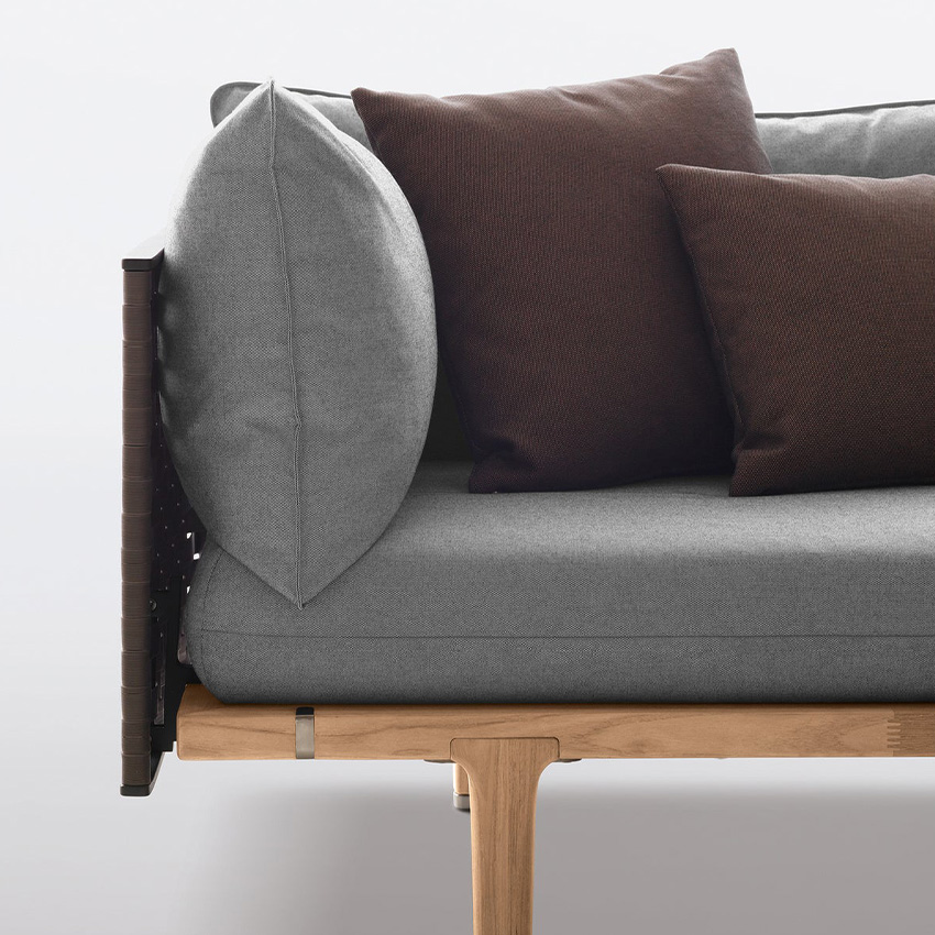 씨라인 라탄 패브릭 야외 원목 소파 Sealine Sofa 2인 이미지 6