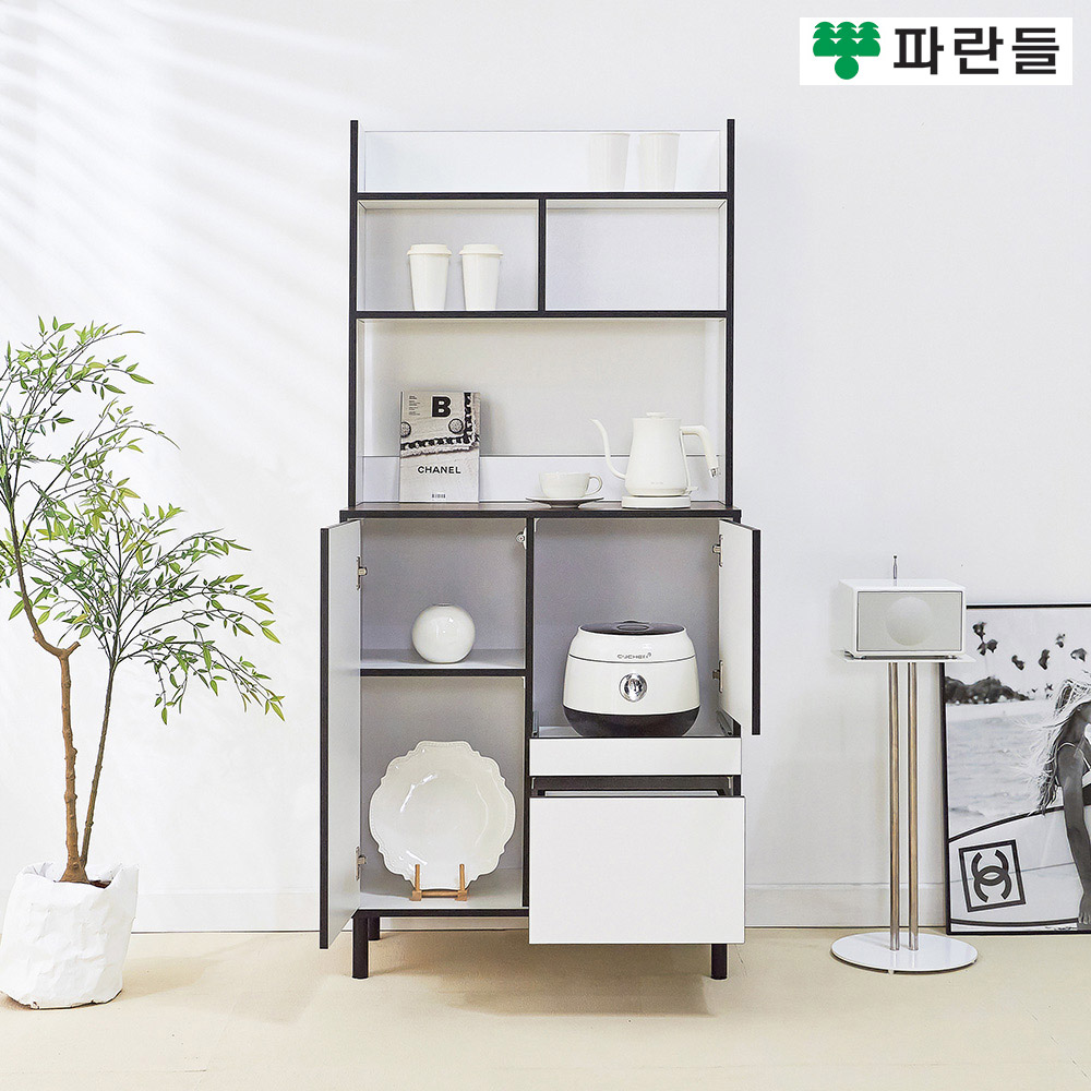 파란들가구 LPM 800 와이드 전자렌지대 상부장세트 주방수납장 - 상세 이미지 5