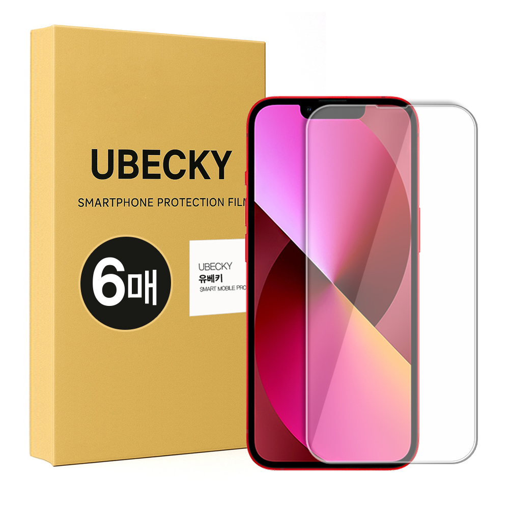 방탄 강화유리필름 아이폰13 미니, 6매입