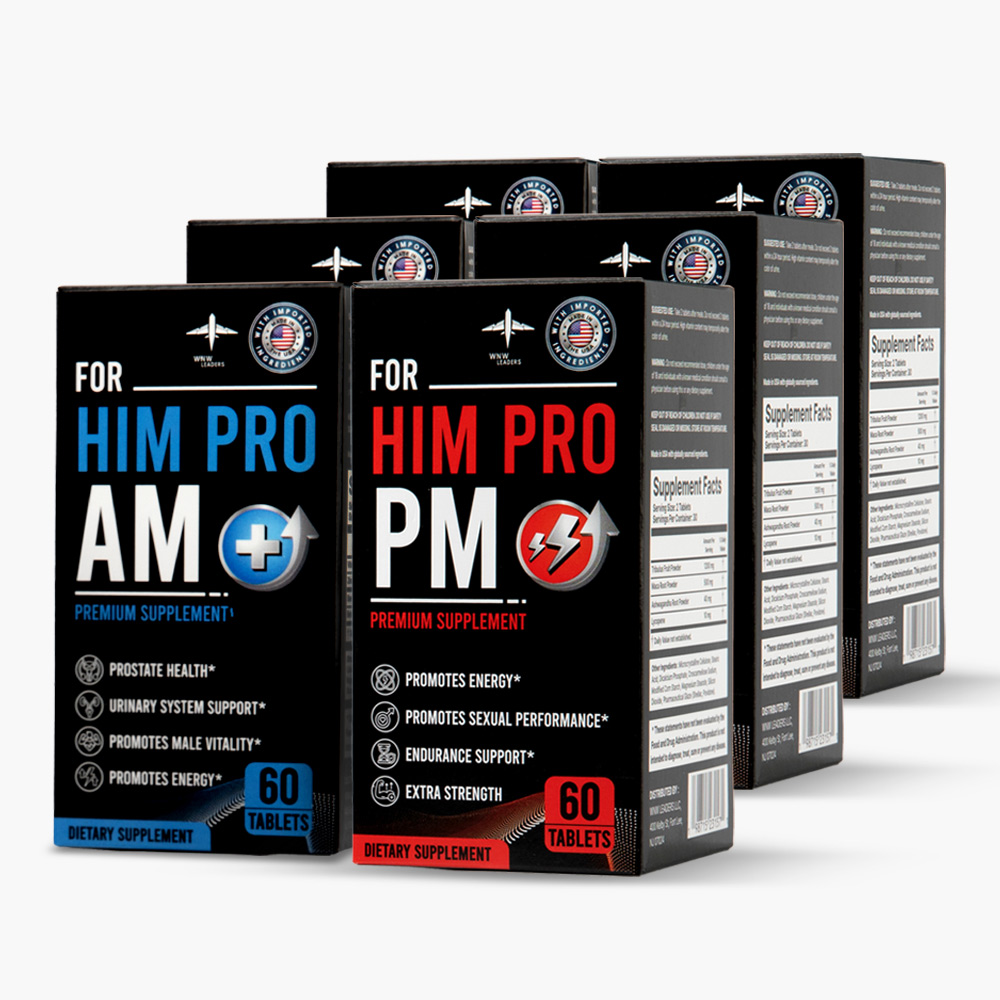 FDA 승인 남성 전립선 + 활력 힘프로 AM PM 3세트 360정 3개월분 - 상품 이미지