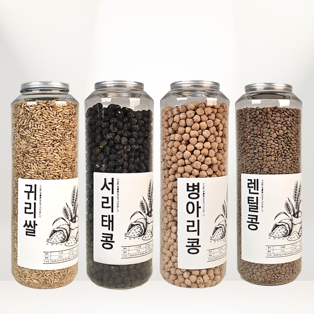 병아리콩 렌틸콩 귀리쌀 서리태콩 국산 수입 4종 곡물 700g 800g - 상품 이미지