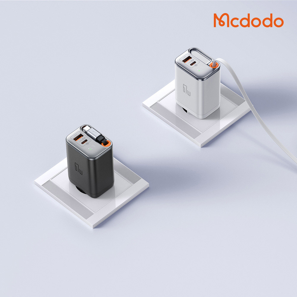 맥도도 GaN 67W C타입 케이블 일체형 초고속 2포트 멀티충전기 CH645