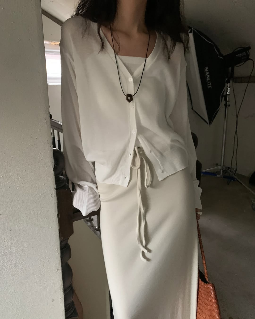 오버무드 여성 모달 맥시 롱 h라인 캐주얼 트레이닝 밴딩 미시 롱 스커트 3color - 상세 이미지 2