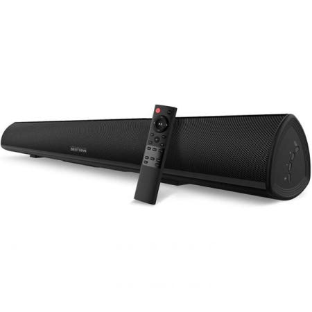 [해외]HDMI-ARC 기능이 있는 100와트 40인치 사운드바, BESTISAN 사운드바 무선 및 유선 오디오 블루투스 5.0 TV 스피커(2023년형 Beep UP 버전, DS