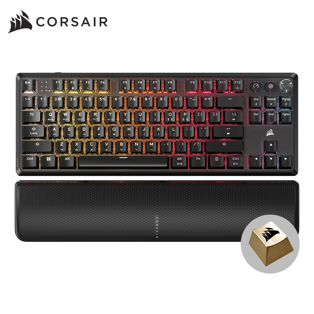 커세어 K70 RGB CORE TKL 무선 저소음 은축 게이밍 기계식 키보드 골드키캡 에디션 - 메인 이미지