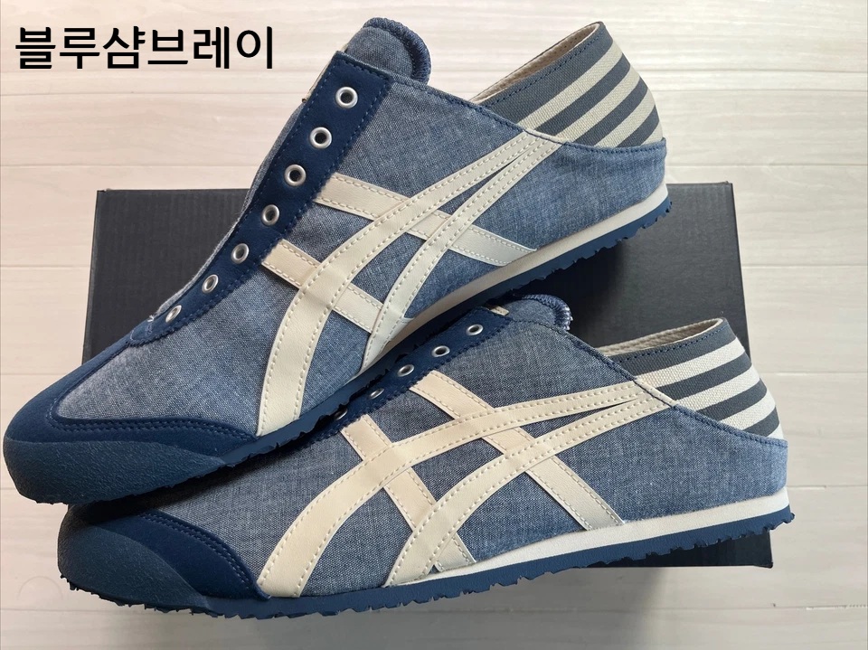 오니츠카타이거 멕시코66 파라티 스니커즈 운동화 남성 1183C233 270 블루샴브레이 - 상세 이미지 3