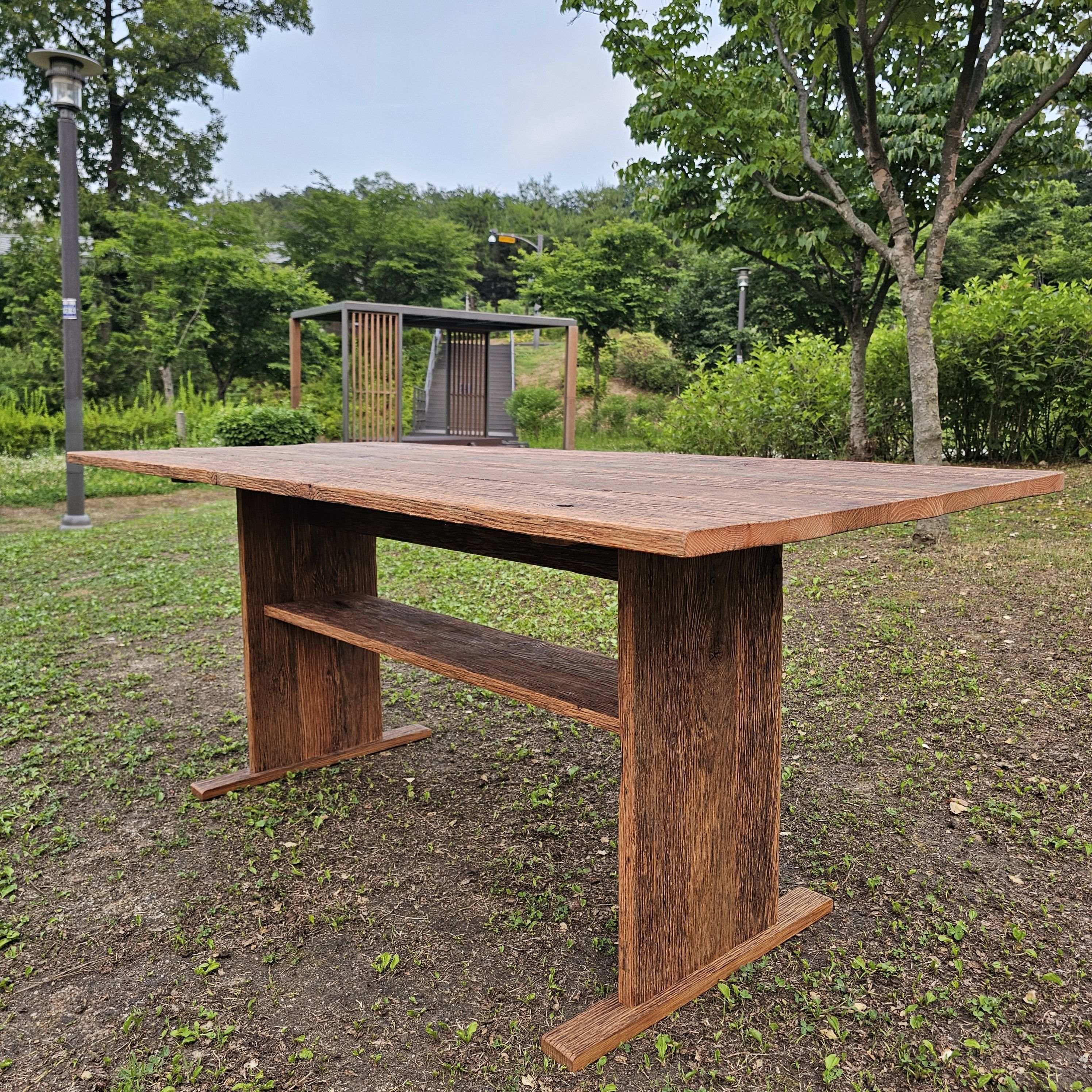 100년 이상 된  올드오크 빈티지 러스틱 엔틱 고재 테이블 식탁 주문제작