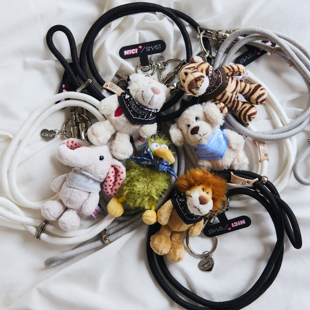 니키 X 스마스트 열쇠고리 GLITTER STRAP 반다나 인형 모바일 스트랩 키링 1476421900010 - 상품 이미지