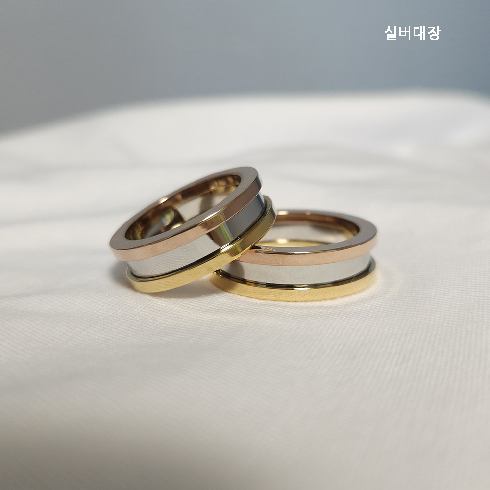 써지컬 스틸 레이어드 패션 데일리 여자 링 선물 반지 - 상세 이미지 3