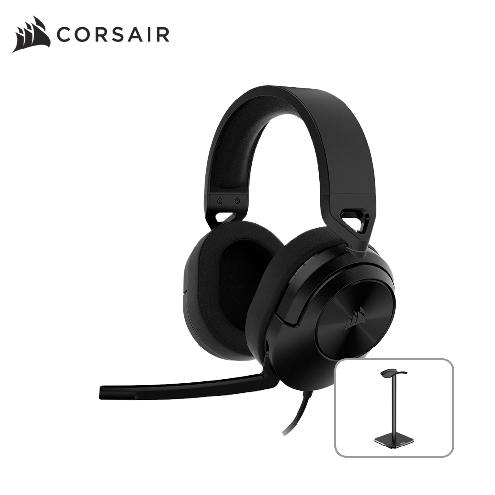 커세어 HS55 SURROUND 7.1 채널 게이밍 헤드셋 블랙 헤드셋 거치대 에디션