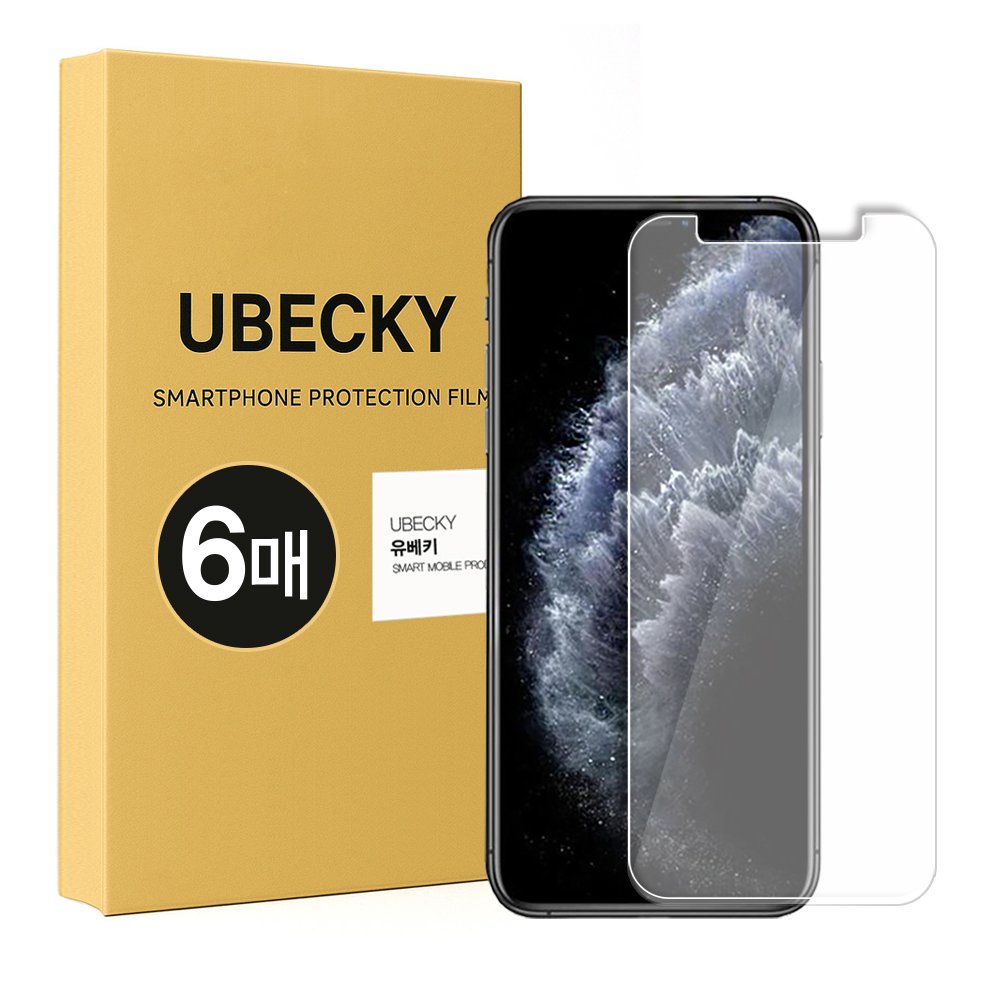 방탄 강화유리필름 아이폰11 프로 맥스, 6매입