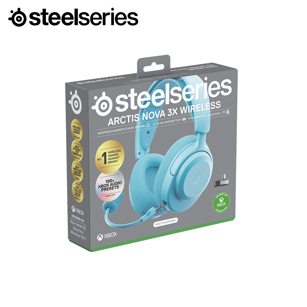 스틸시리즈 Arctis Nova 3XW 아크티스 노바 엑박 무선 헤드셋 아쿠아 이미지 6
