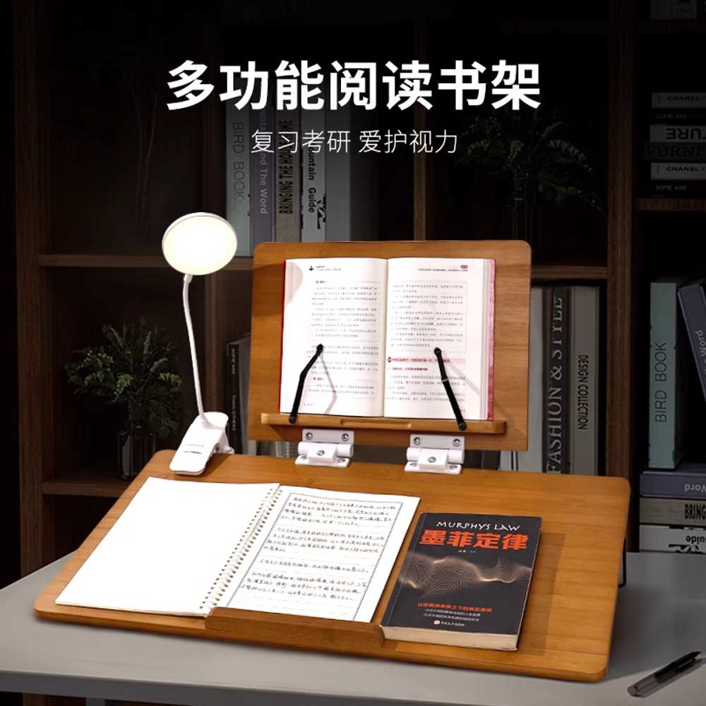 각도조절 2단 독서대 데스크탑 기울어진 용품 받침대 원목 중형 이미지 7