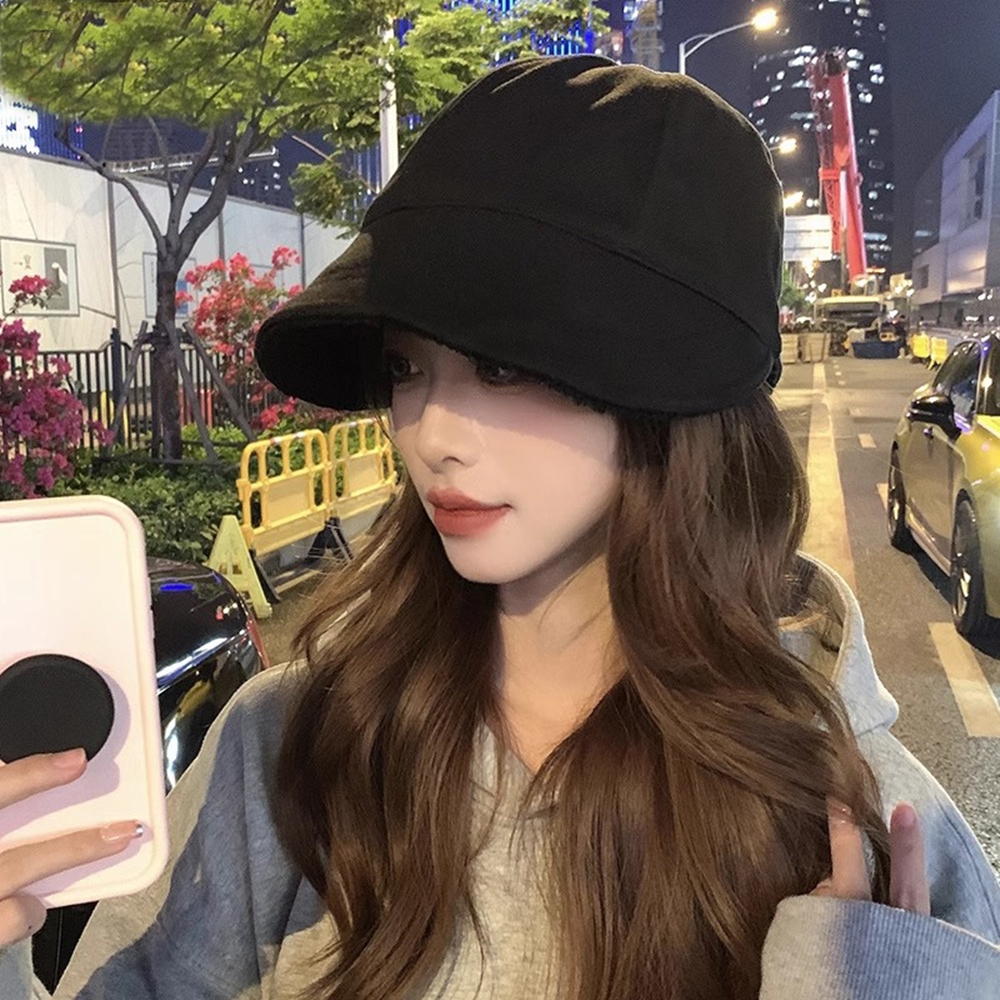 넓은챙 양털보넷모자 뽀글이 보닛모자 겨울 와이드캡 동백이 여성털 방한 - 상세 이미지 4