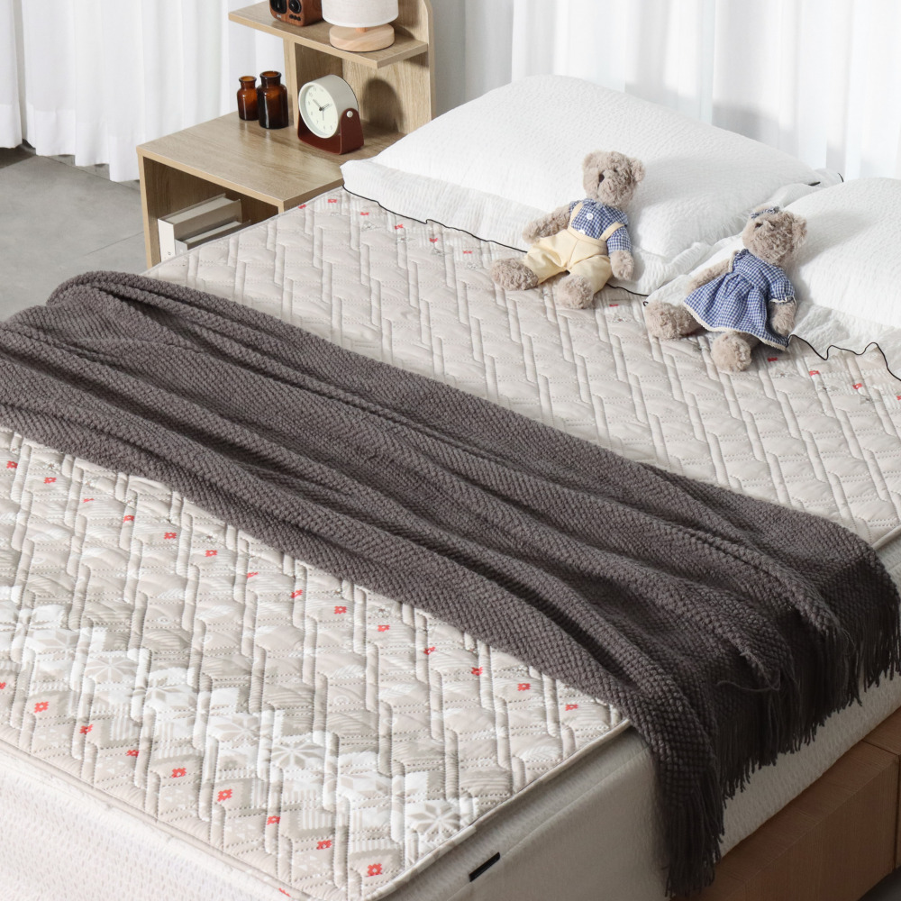 몽비오스 카본 탄소매트 전기매트 전자파없는 그래핀 온열매트 침대 전기장판 싱글, 100x200cm, 소프트 베이지