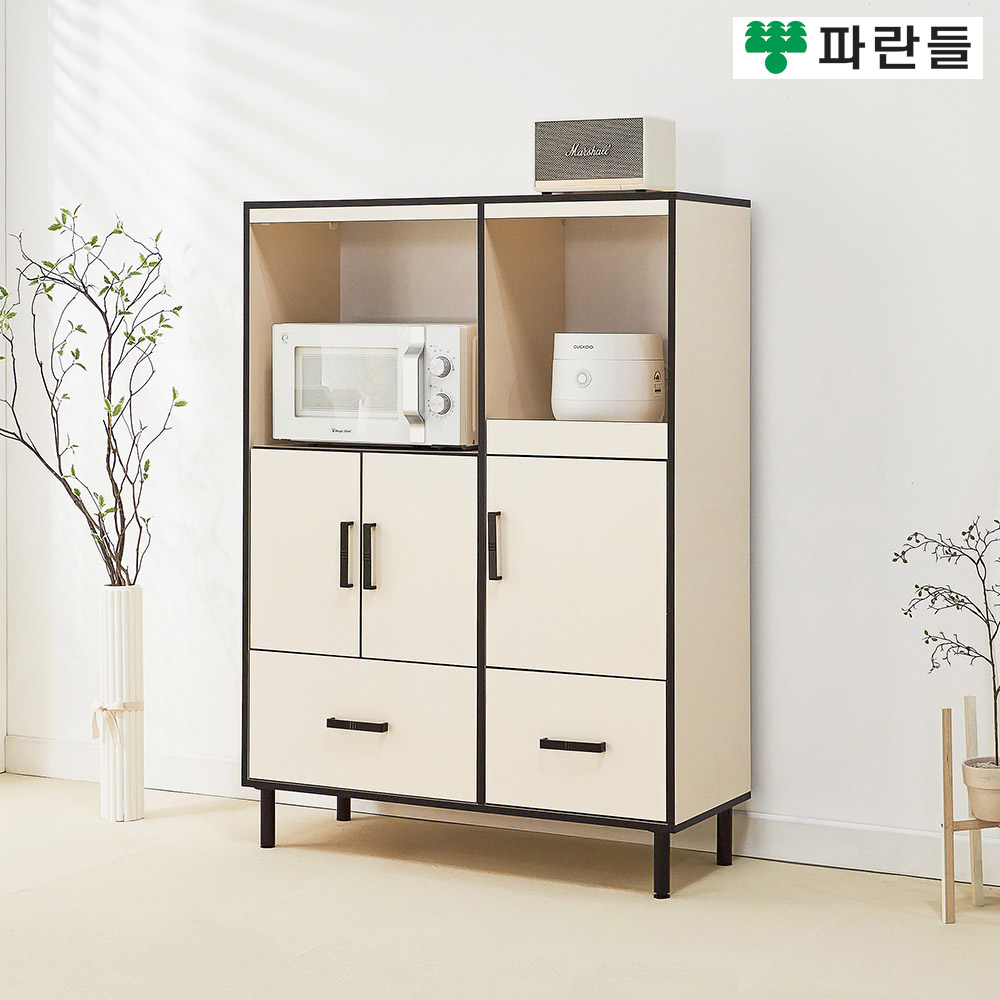 파란들가구 LPM 1000 두칸 전자렌지대 주방렌지대 수납장 - 메인 이미지