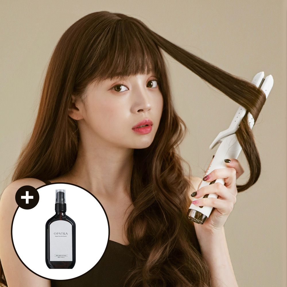 오파트라 고데기 봉 판 매직기 미용실 전문가용 뿌리볼륨 쿨링펌 아이롱 + 헤어에센스 구성