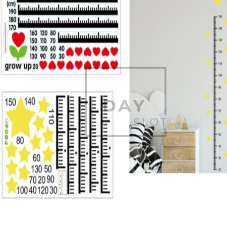 [트렌디프레소협력사]데이슬롯 키재기 스티커 하트 별 성장기록용 아이방장식 하트키재기스티커 아기방꾸미기
