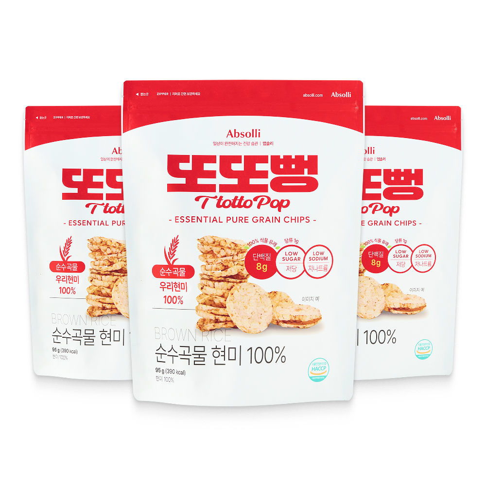 3개입 또또뻥 현미 뻥튀기 아기 현미 쌀 과자 대용량 뻥튀기 - 상품 이미지