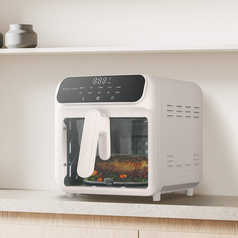 매직쉐프 유리 글라스 에어프라이어 MAF-K5500W 대용량 가정용 바스켓