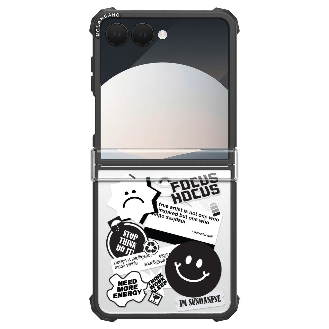 2배자력 맥세이프 임팩트 제로 디자인 범퍼 투명 케이스 스마일포커스, 갤럭시Z 플립7