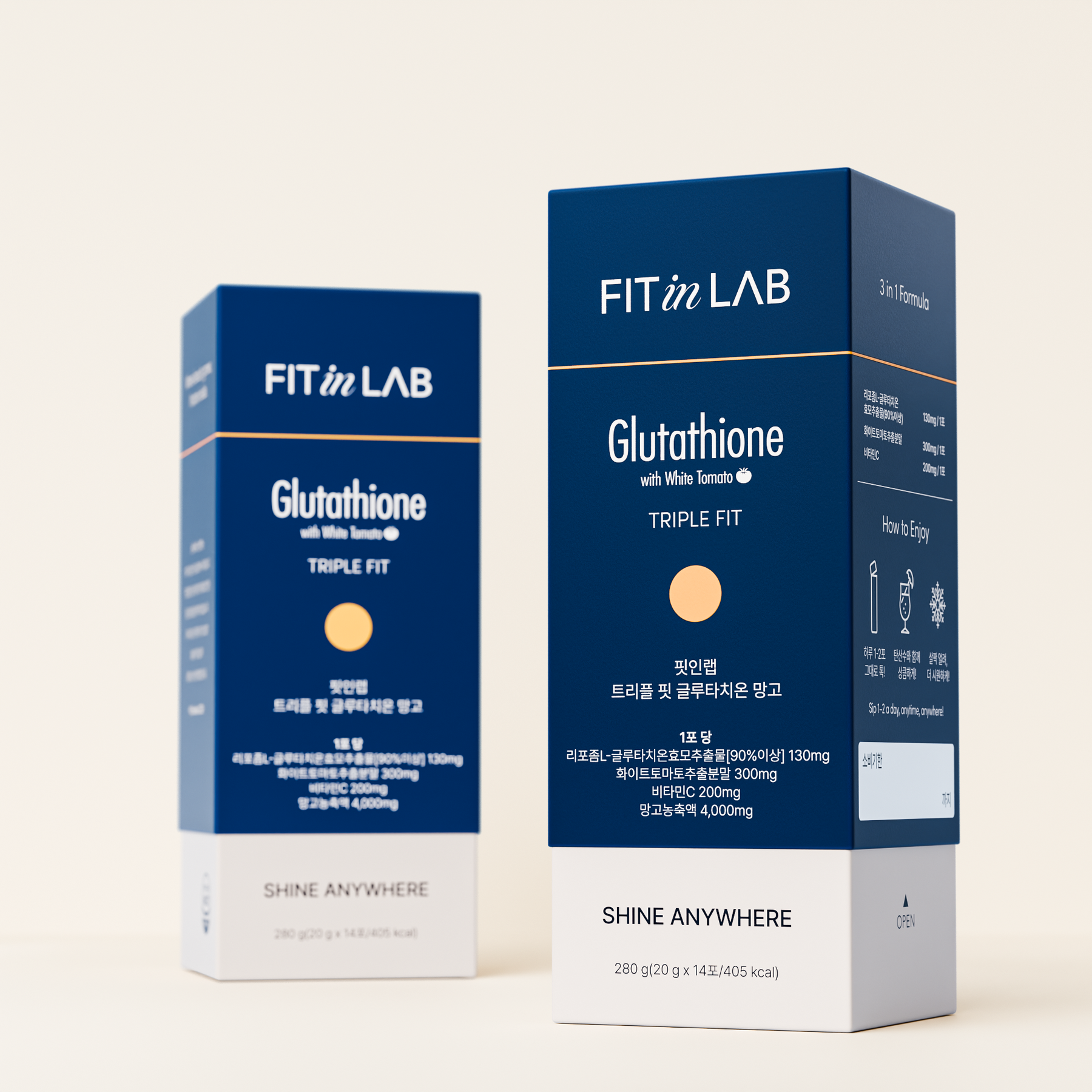 [7%할인] 핏인랩 트리플 핏 글루타치온 망고 고함량 고순도 리포좀 글루타치온 액상 14포, 2개
