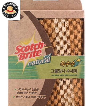 ProOEM 김프로센터 3M 내추럴 옥수수 그물망사 수세미 1개입 거품이풍성한 욕실청소 주방청소