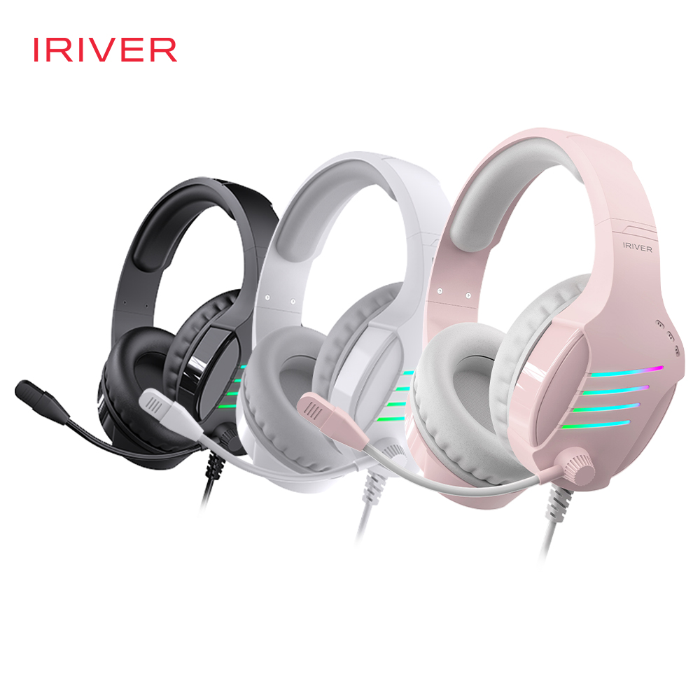 아이리버 노이즈캔슬링마이크 레인보우 LED USB 게이밍 헤드셋 EQwear-G7H 블랙 제품 이미지