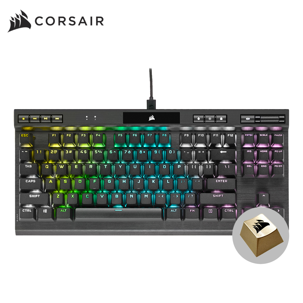 커세어 K70 RGB TKL 적축 게이밍 기계식 키보드 골드키캡 에디션 - 메인 이미지